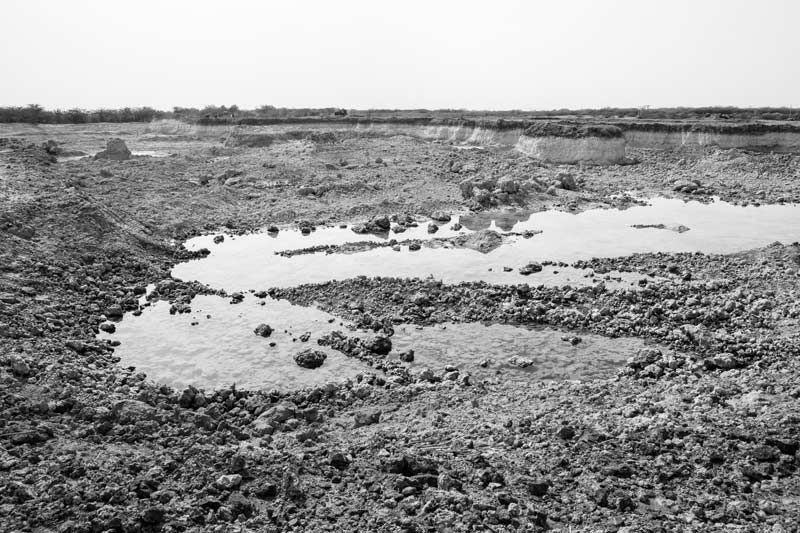 An irrigation pond being developed by Chattar Singh Jam, the Water Wizard of Thar Desert, near Bijrasar 'khadin' in Jaisalmer district, Rajasthan